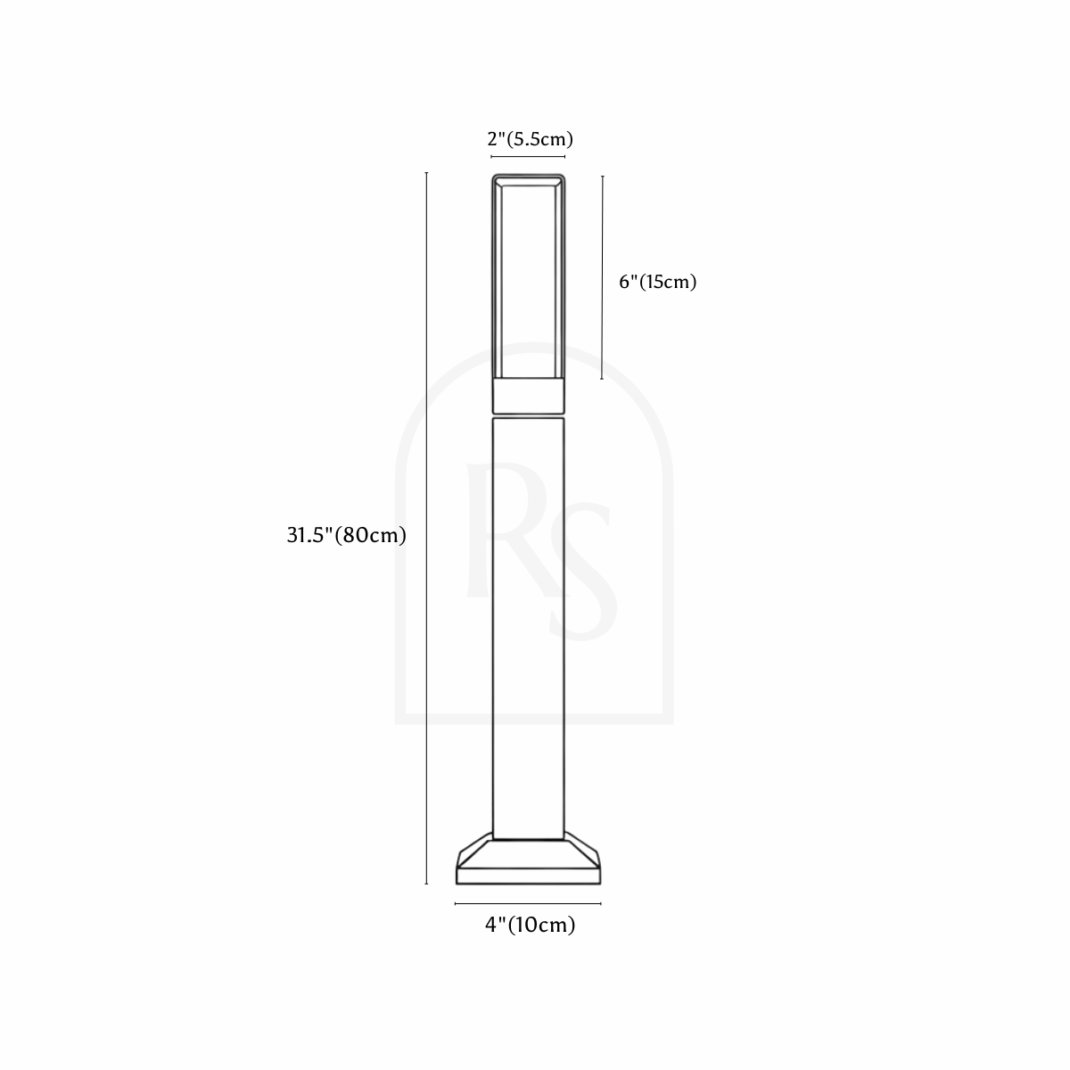 Anubis Bollard Light line drawing 4