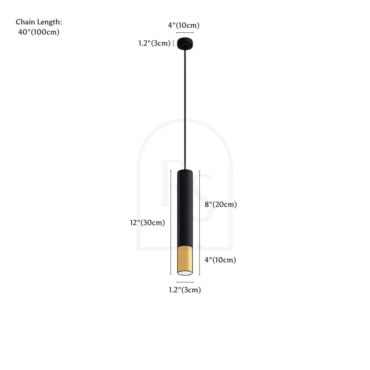 Stark Pendant Light line drawing 1