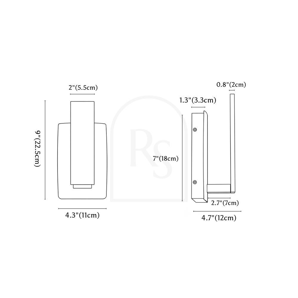 Corus Outdoor Wall Lamp line drawing 1