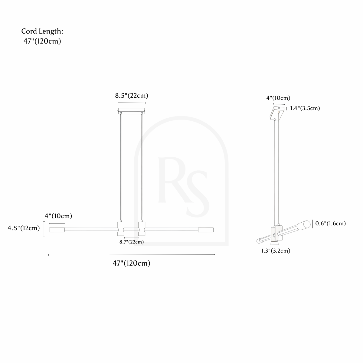 Emet Chandelier line drawing 1