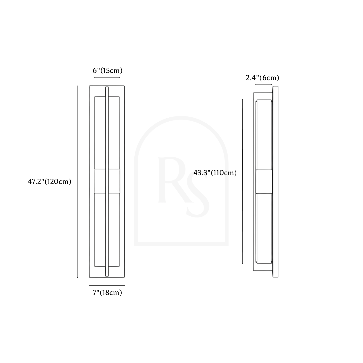 Zundiya Alabaster Wall Lamp line drawing 4