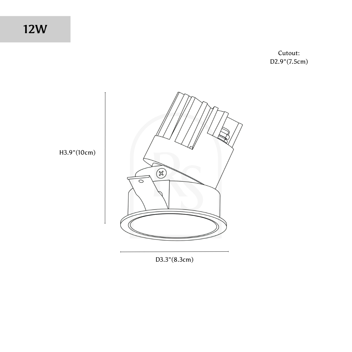 Velar Adjustable Downlight line drawing 1