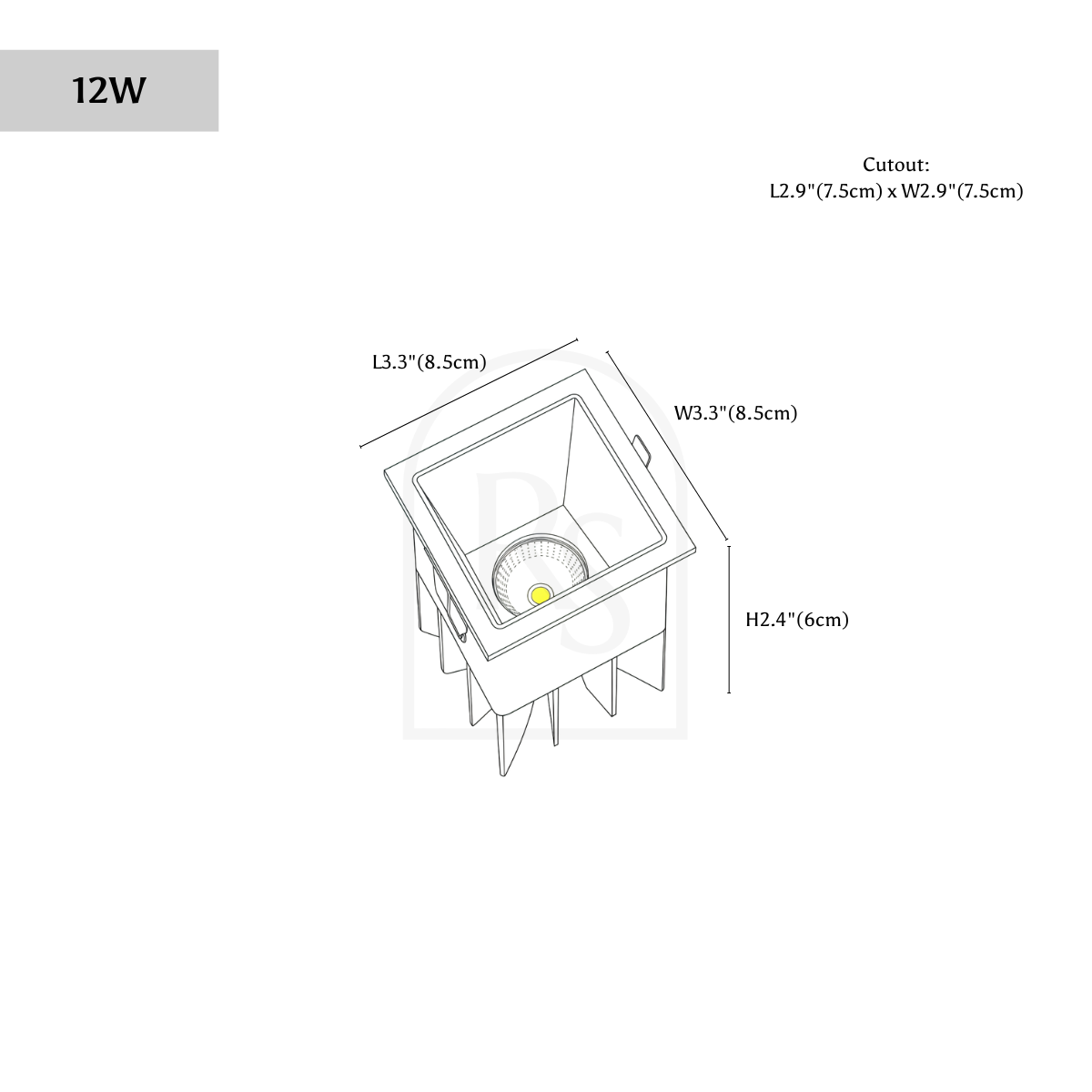 Cubis Downlight line drawing 1