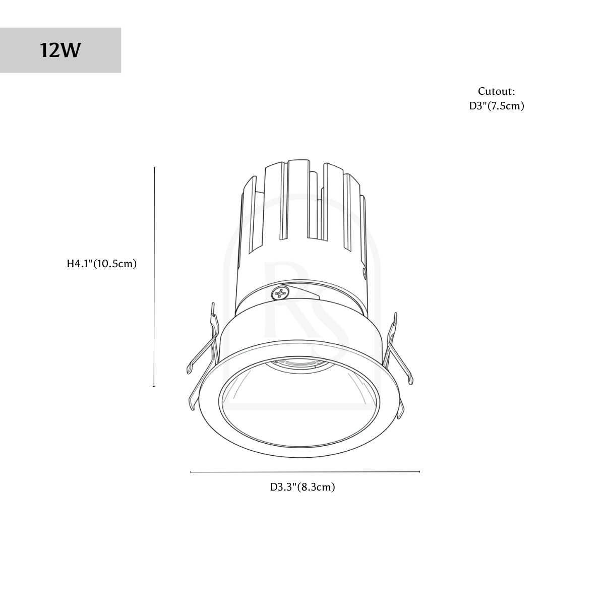 Silis Adjustable Downlight line drawing 3