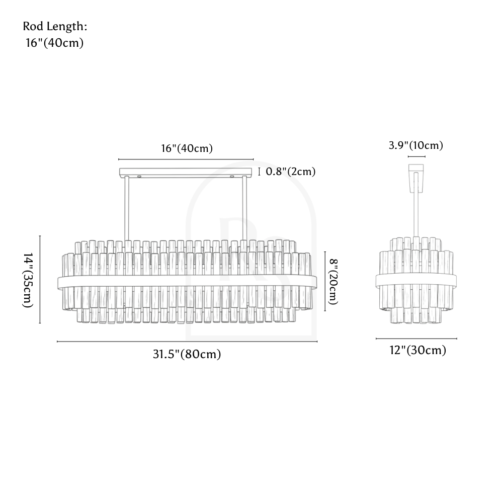 Fylux Chandelier line drawing 4