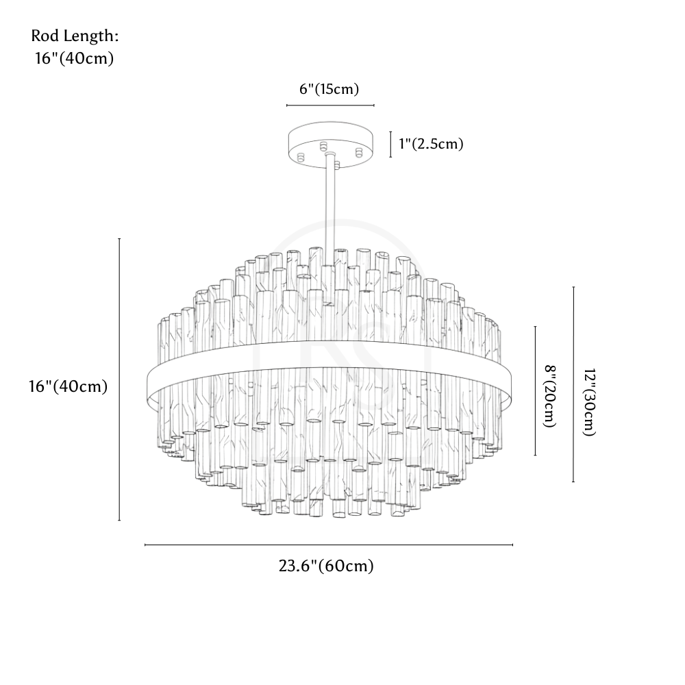 Fylux Chandelier line drawing 1