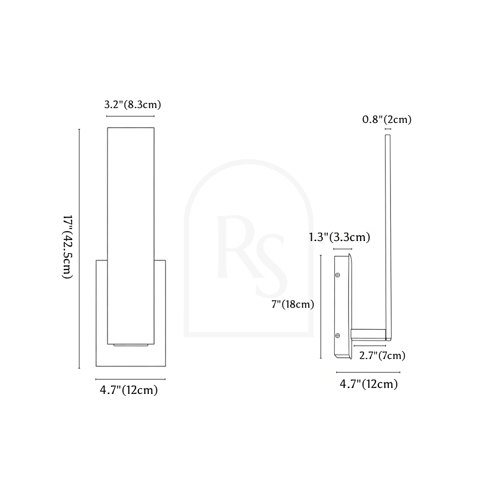 Corus Outdoor Wall Lamp line drawing 2