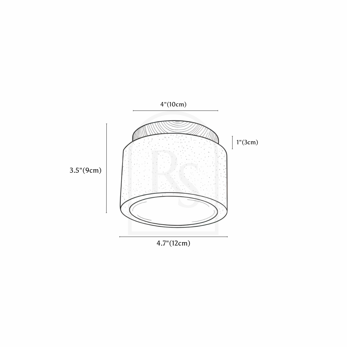 Alorium Ceiling Light line drawing 1