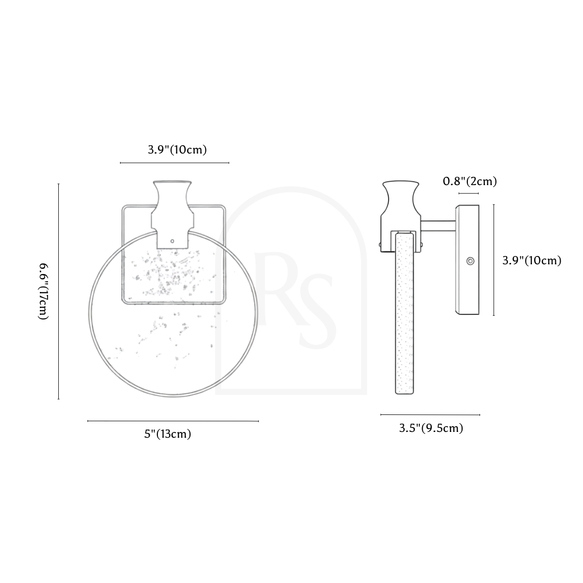 Brillo Wall Lamp line drawing 1