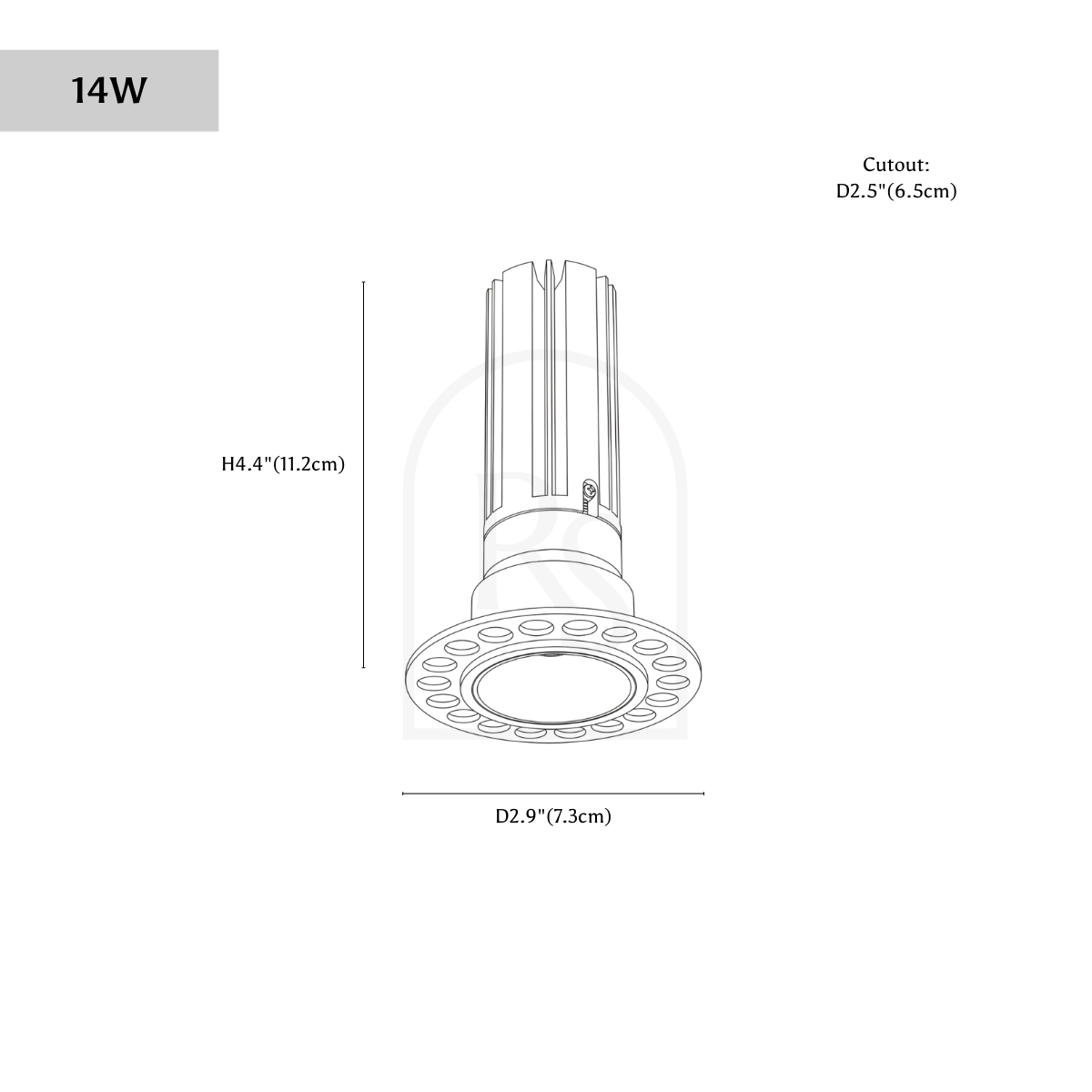 Noven Trimless Downlight line drawing 2