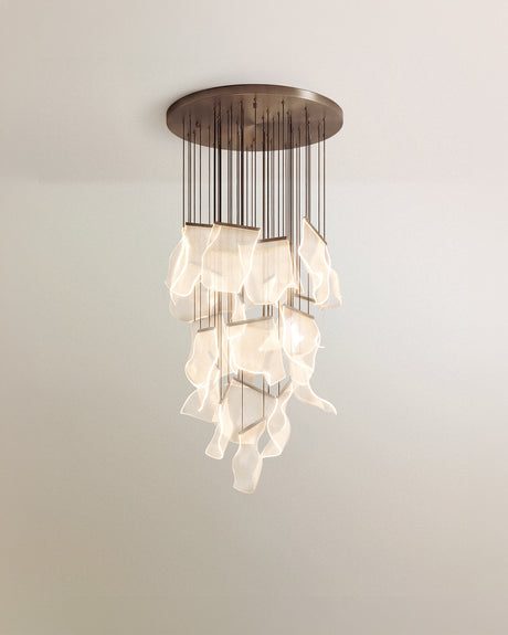 Sheets Chandelier (Round Ceiling Mount)