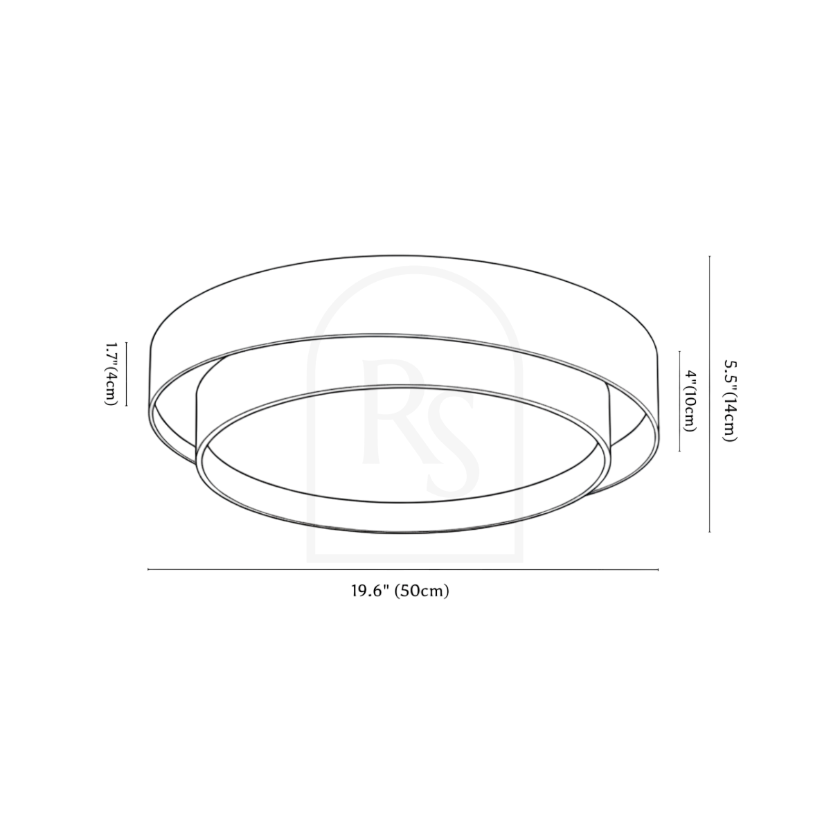 Novis Ceiling Light line drawing 2