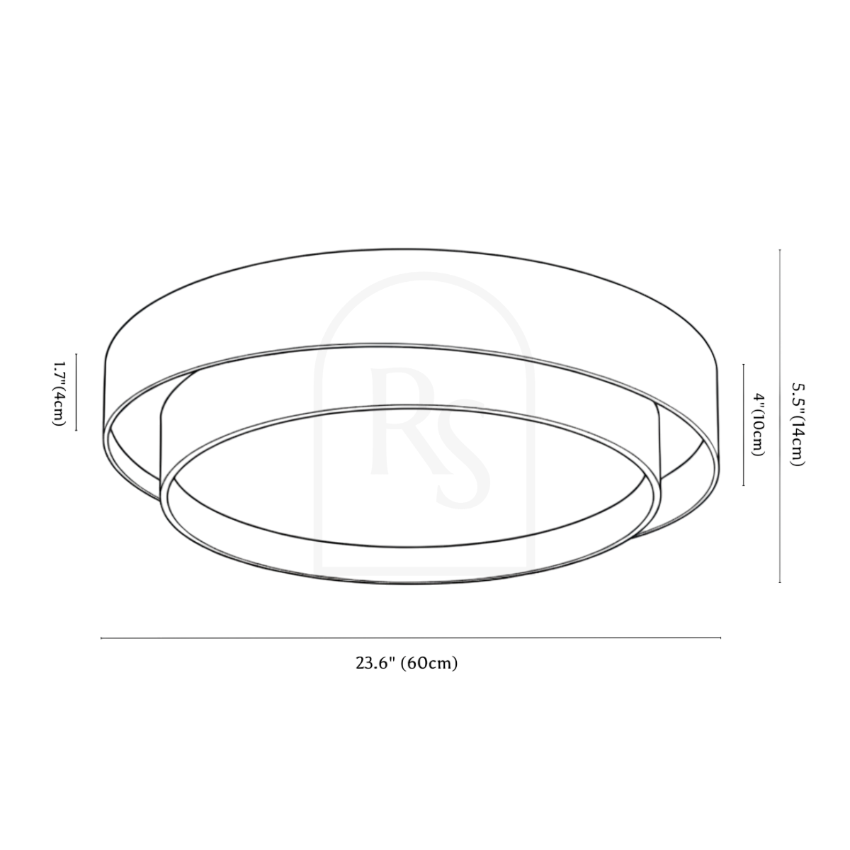Novis Ceiling Light line drawing 3