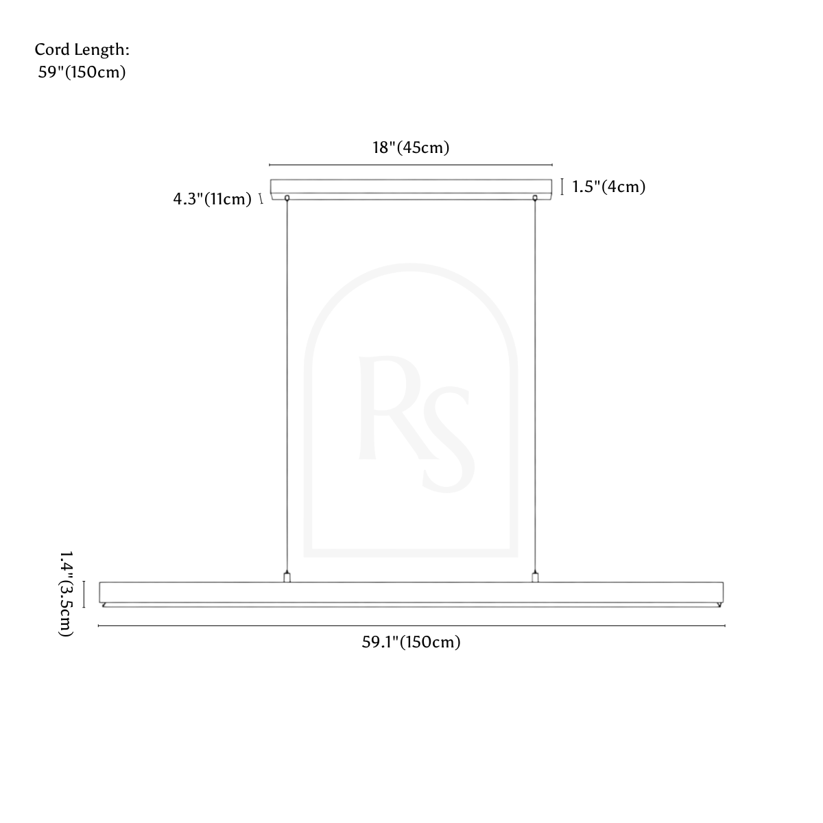 Lámpara colgante Faven line drawing 4