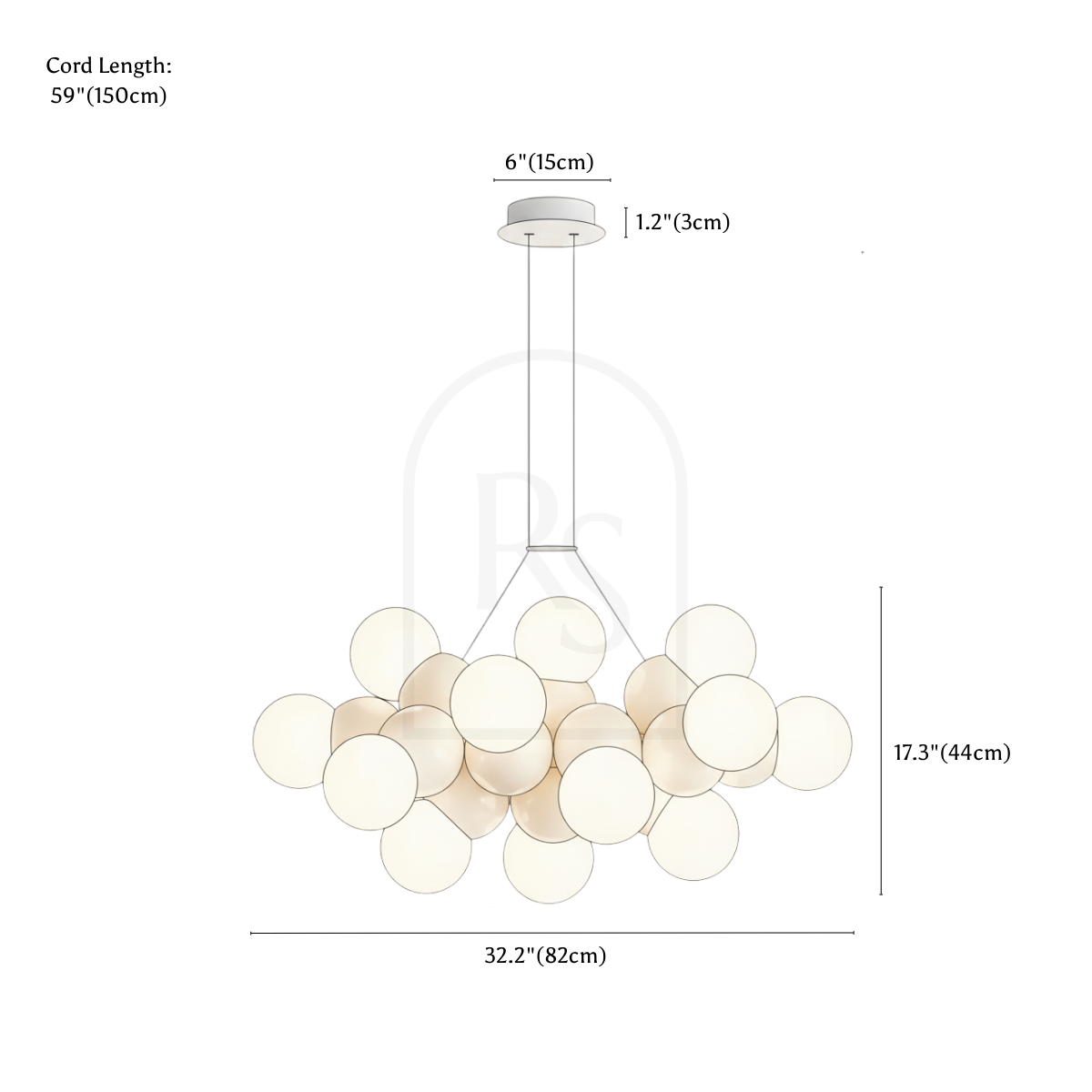 Glaos Pendant Light line drawing 3