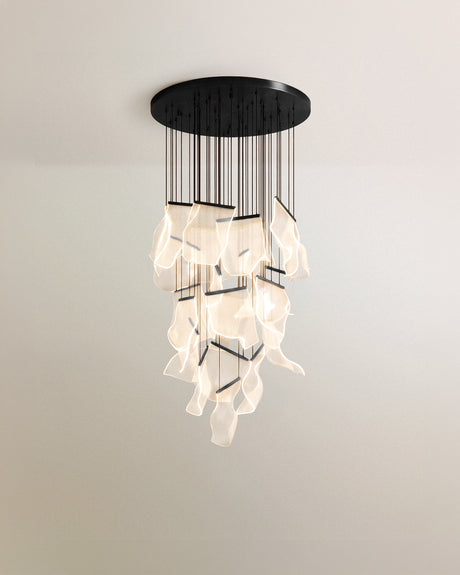 Sheets Chandelier (Round Ceiling Mount)