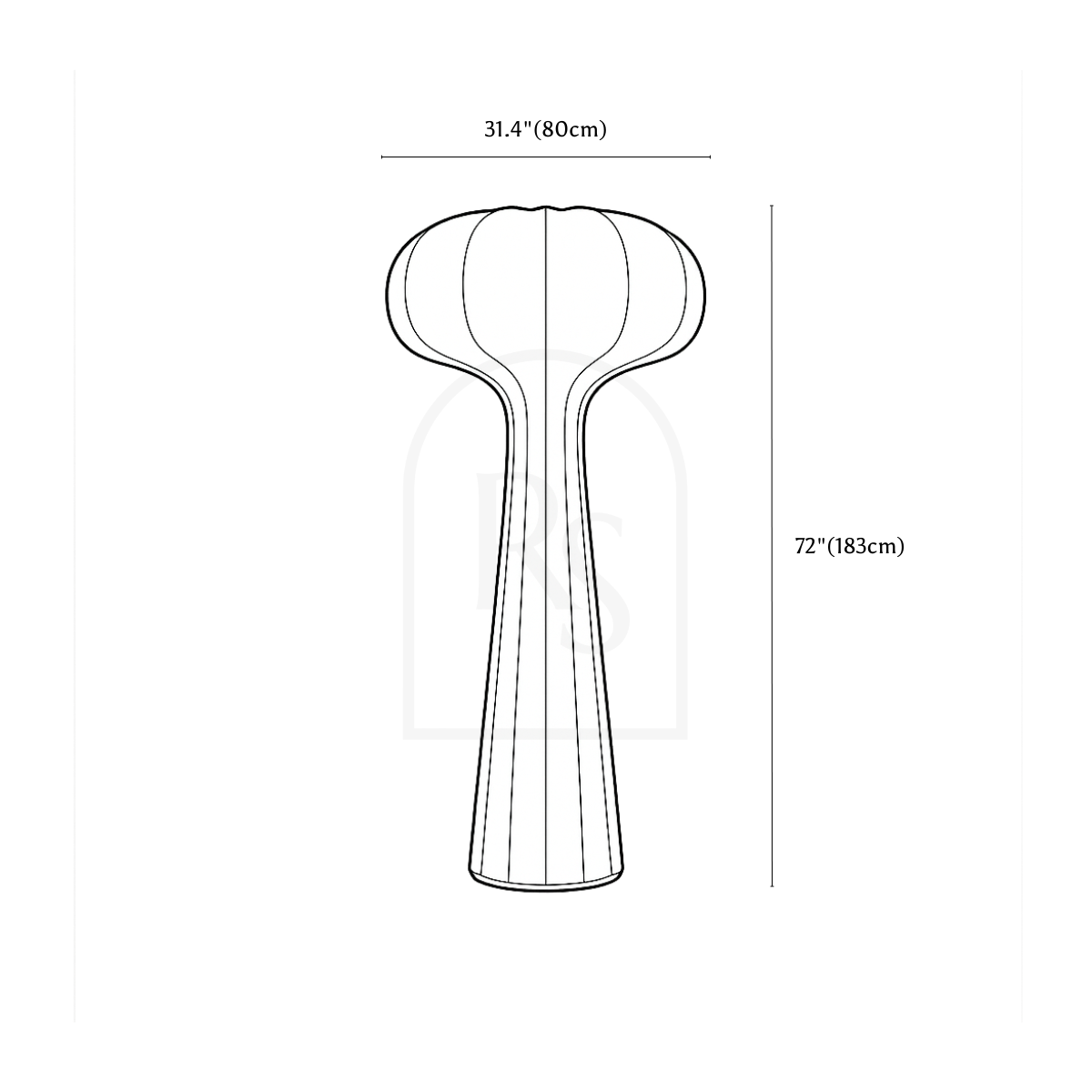 Himins Floor Lamp line drawing 2