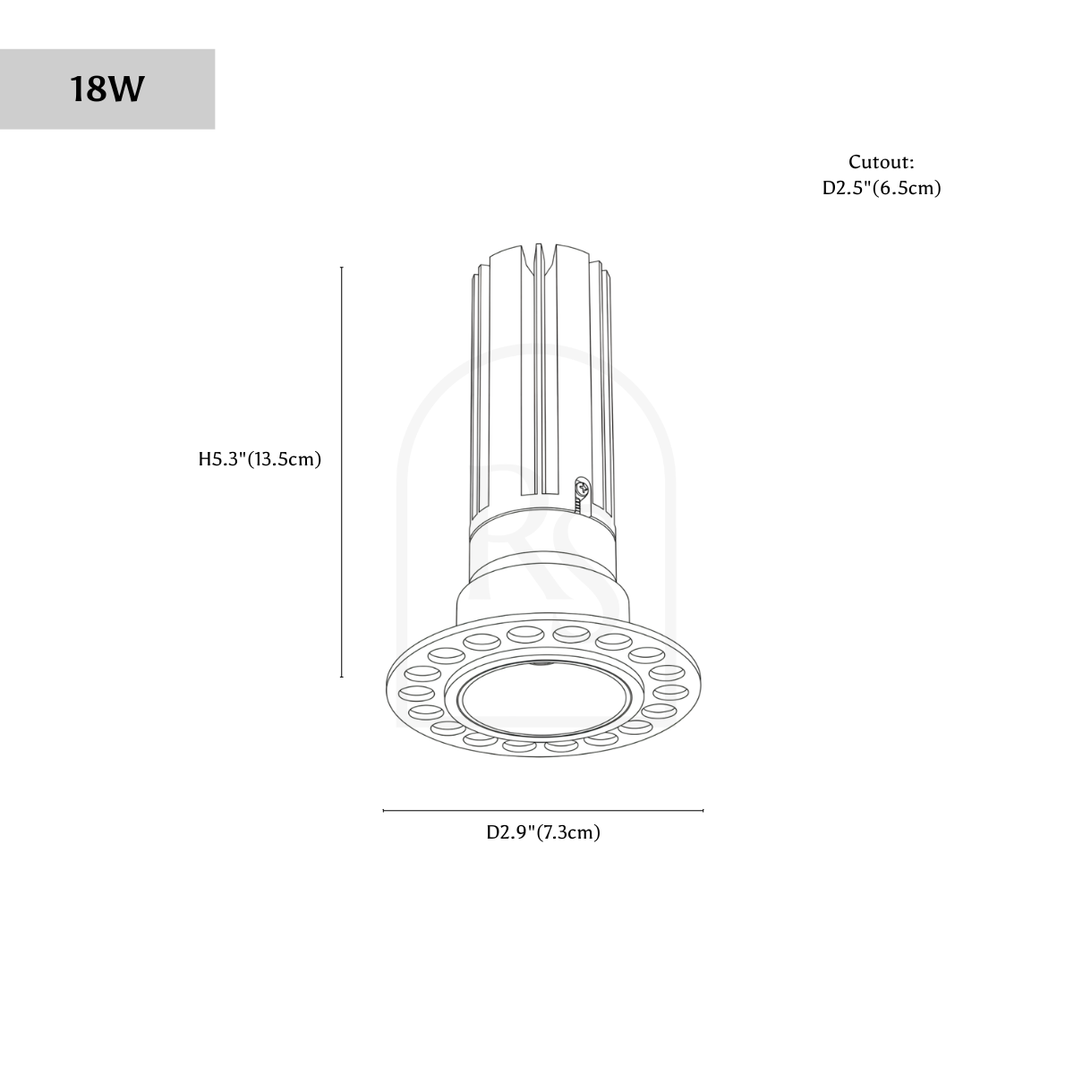 Noven Trimless Downlight line drawing 3