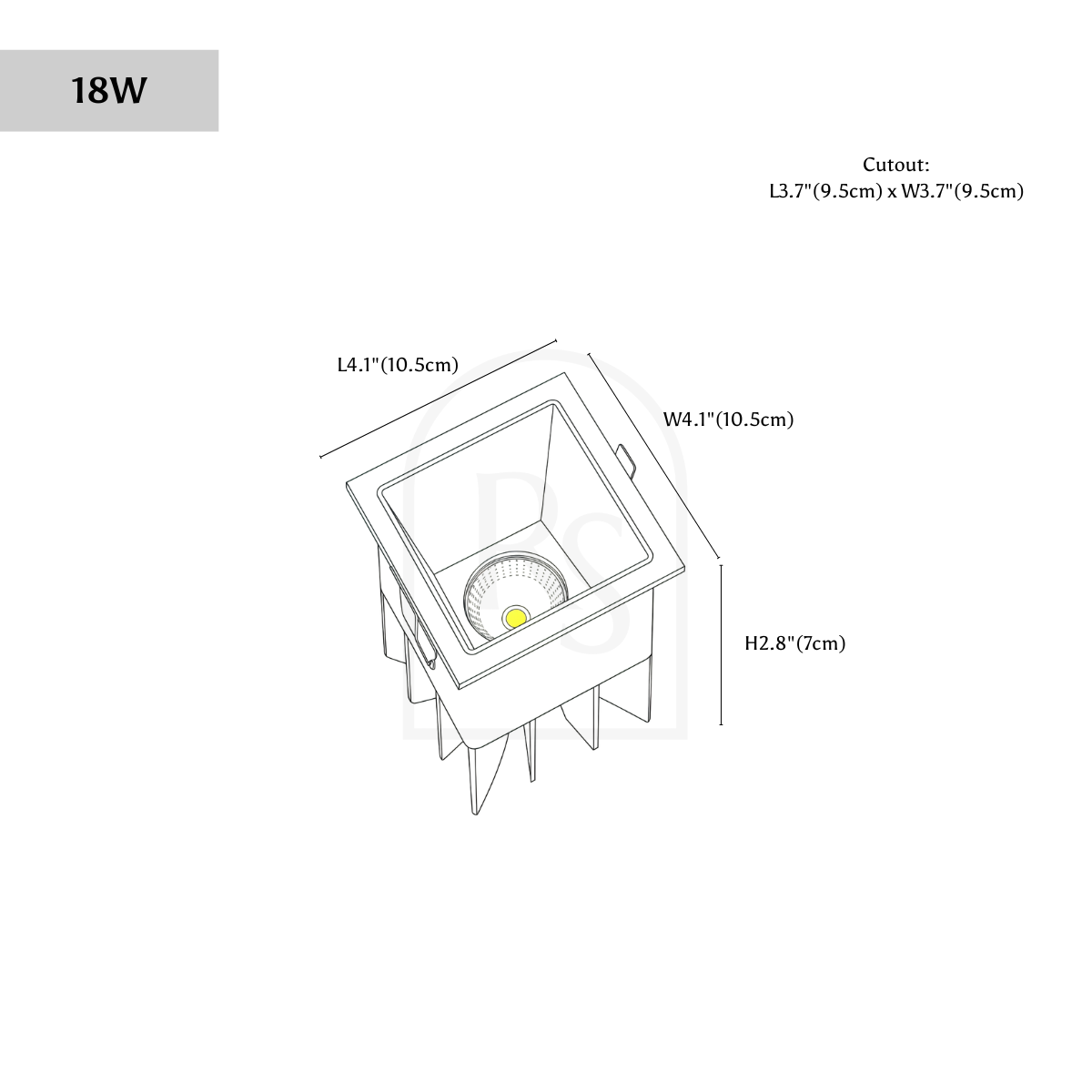 Cubis Downlight line drawing 2