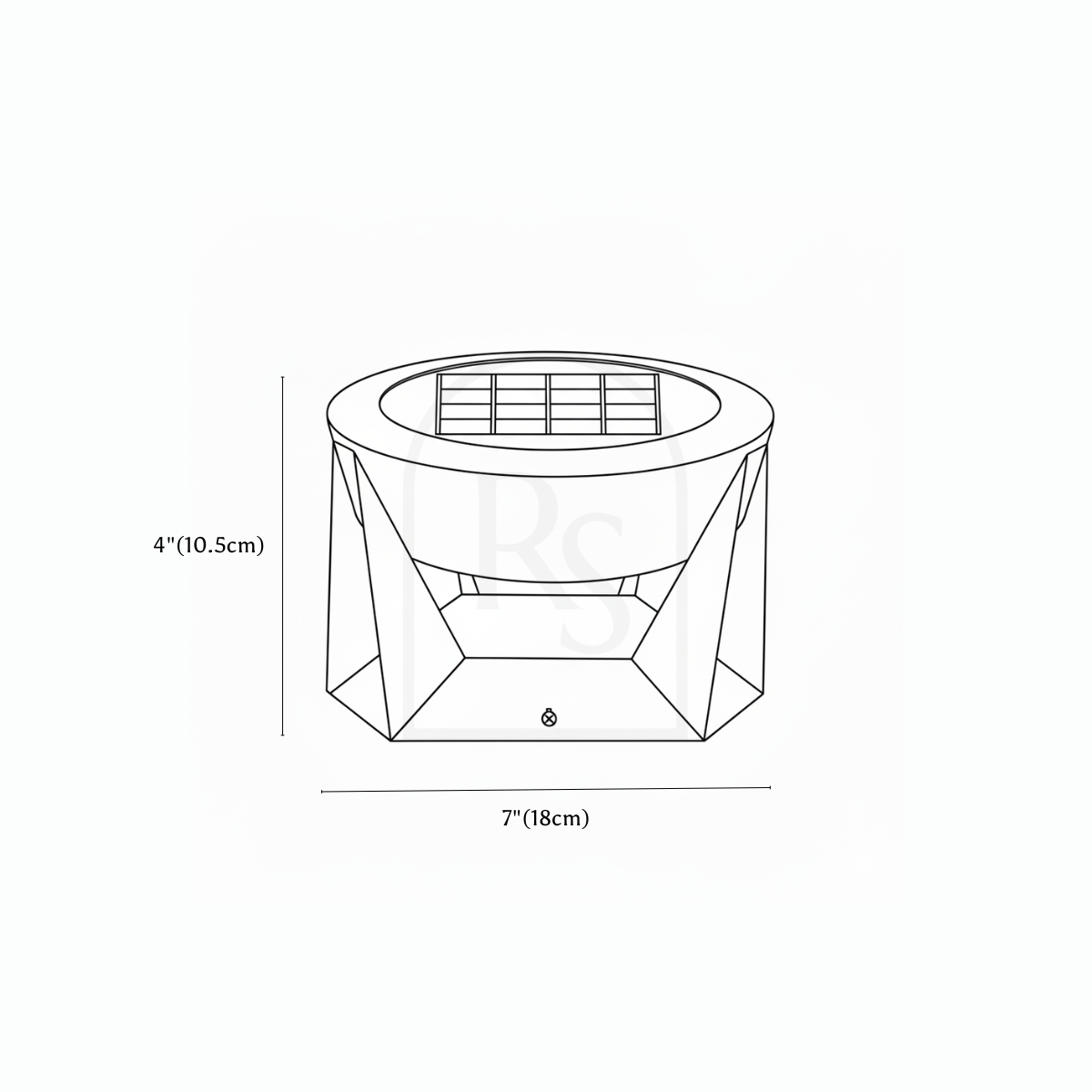 Lito Outdoor Garden Lamp line drawing 1