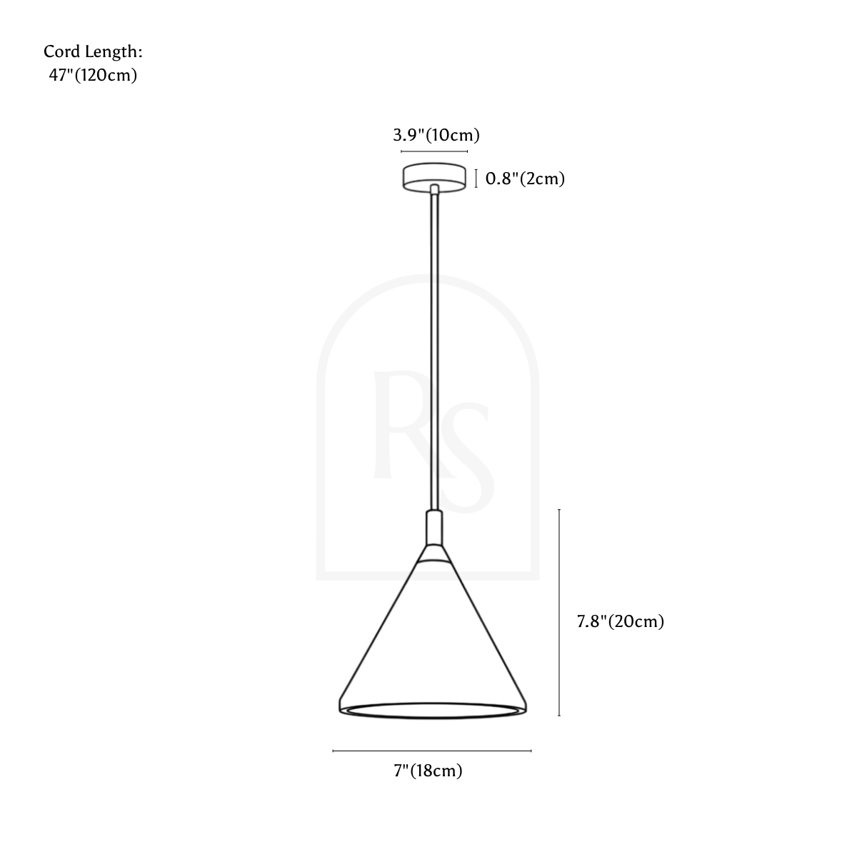Hlyna Pendant Light line drawing 1