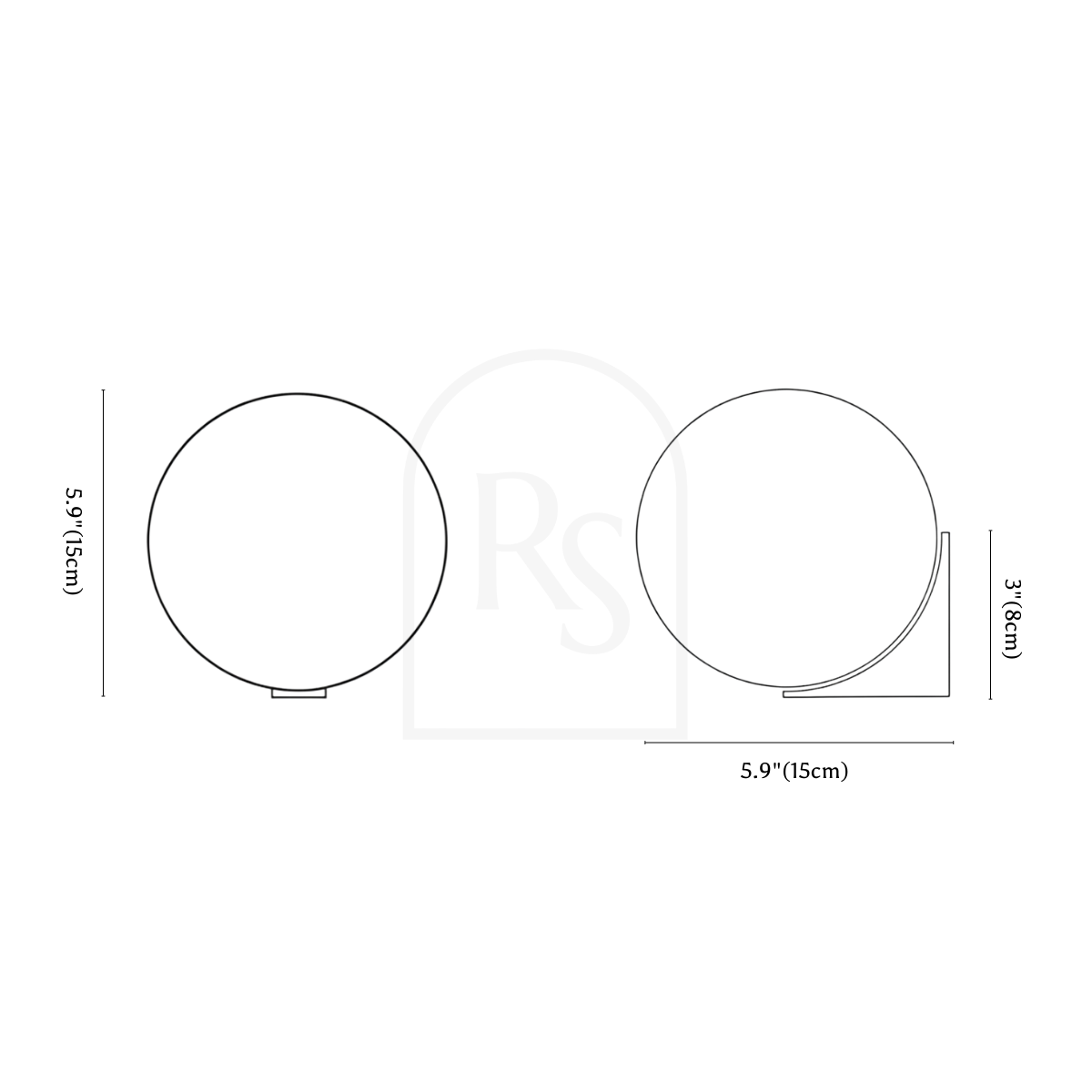 Paradisa Wall Lamp line drawing 1