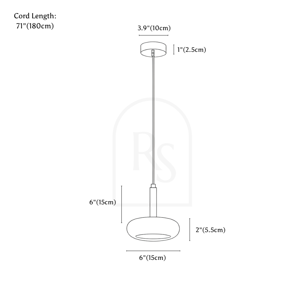 Xovira Pendant Light line drawing 1