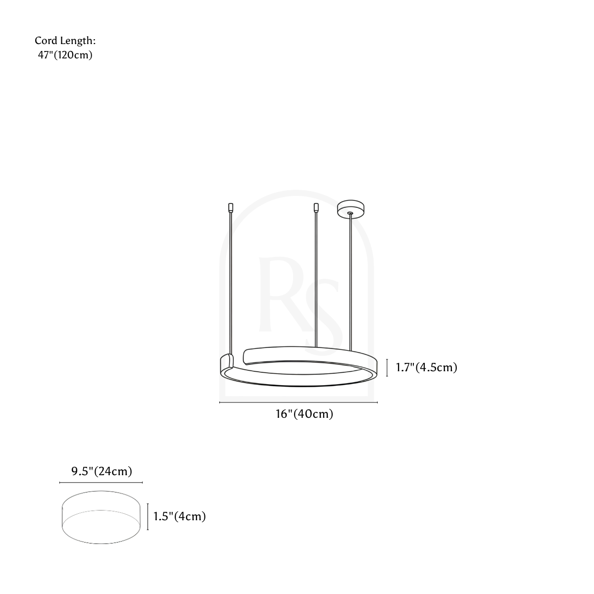 Halo Chandelier line drawing 1