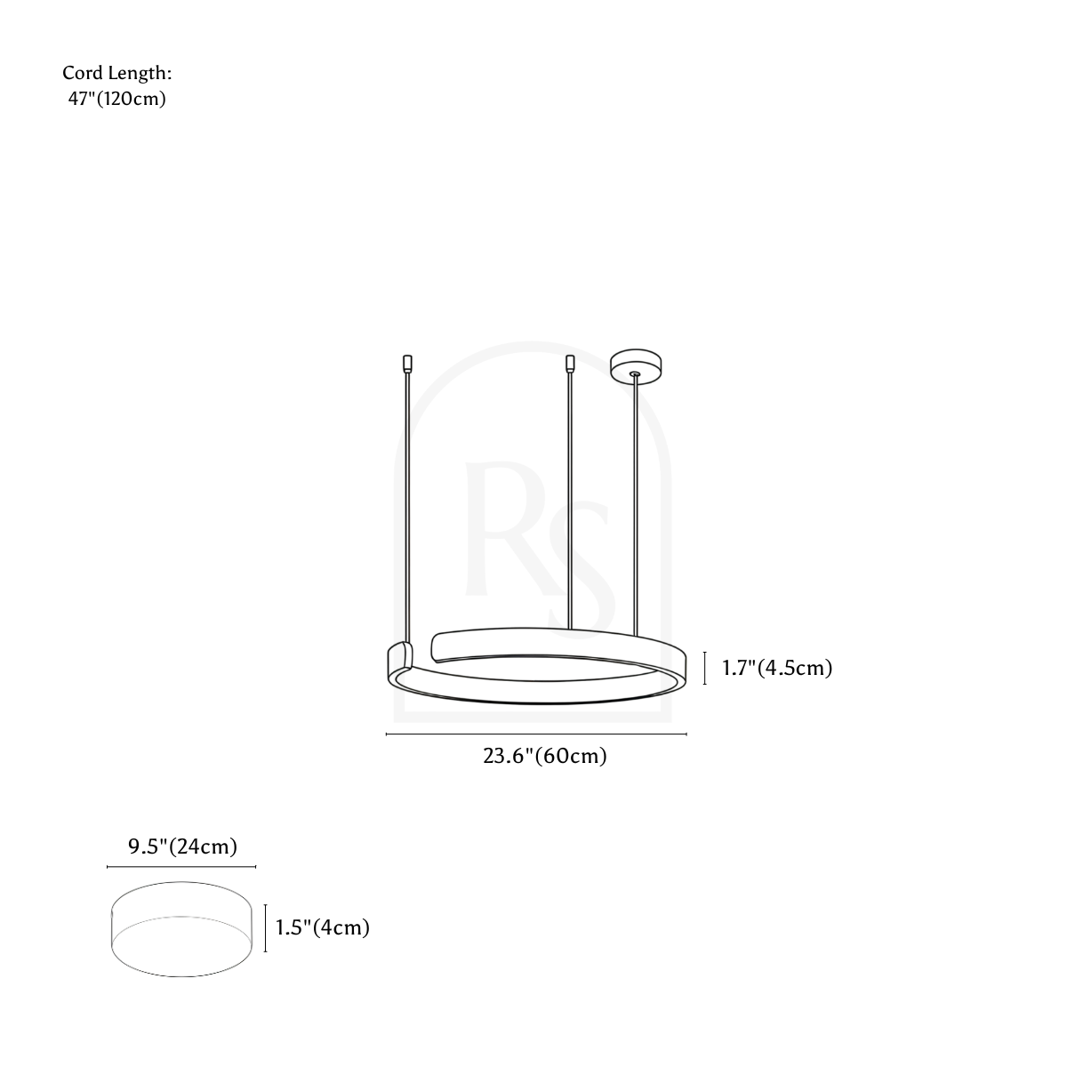 Halo Chandelier line drawing 2