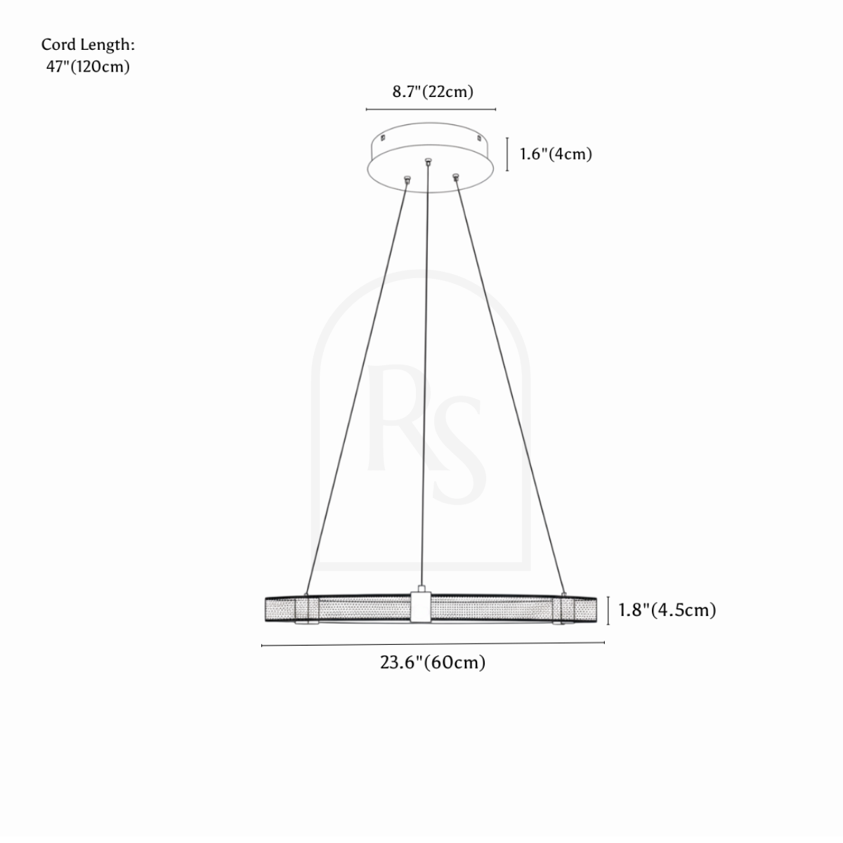 Uriah Chandelier line drawing 1
