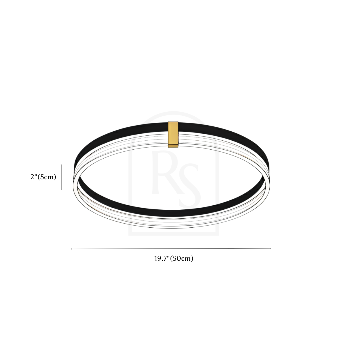 Nudara Ceiling Light line drawing 2