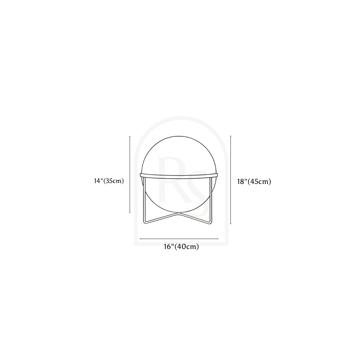 Rasu Floor Lamp line drawing 1