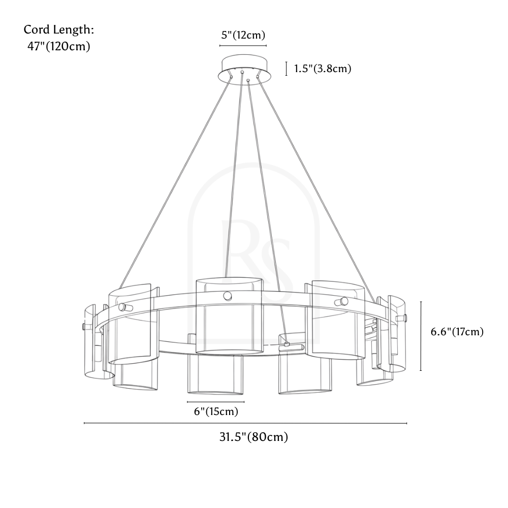 Strass Chandelier line drawing 2