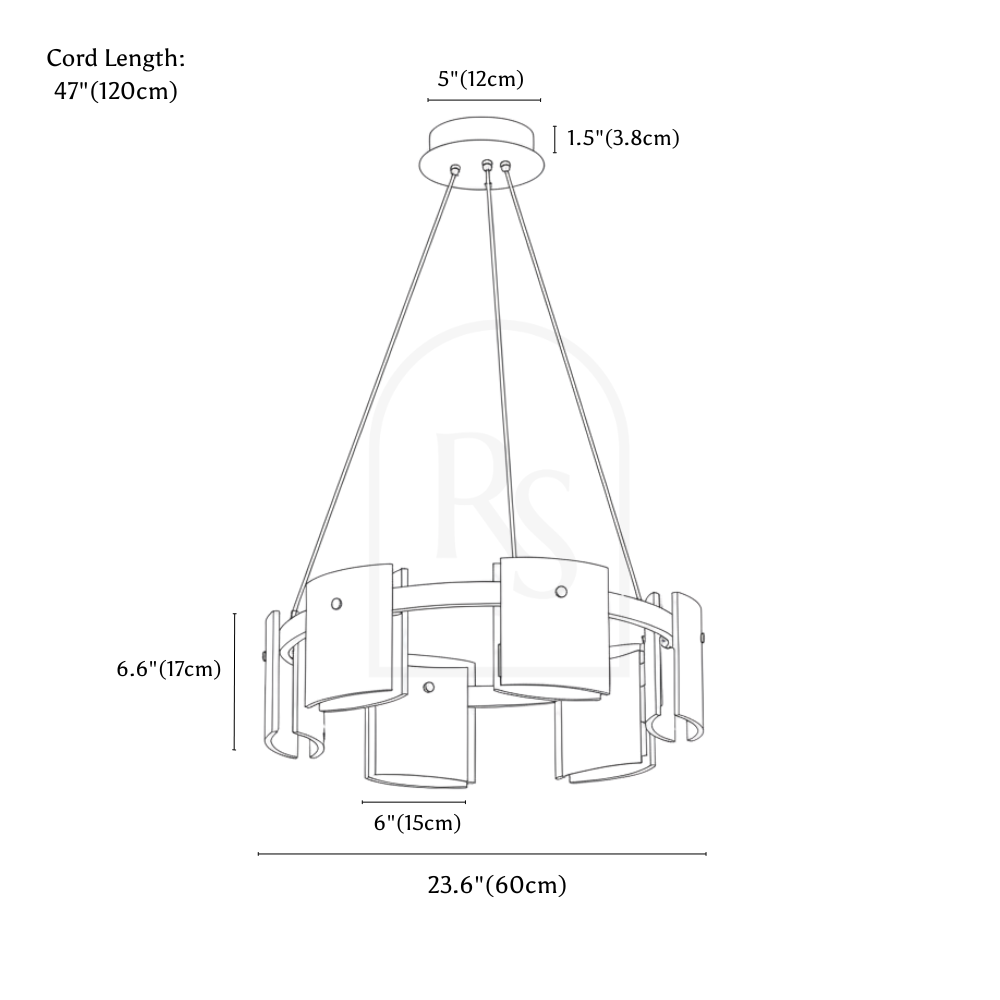 Strass Chandelier line drawing 1