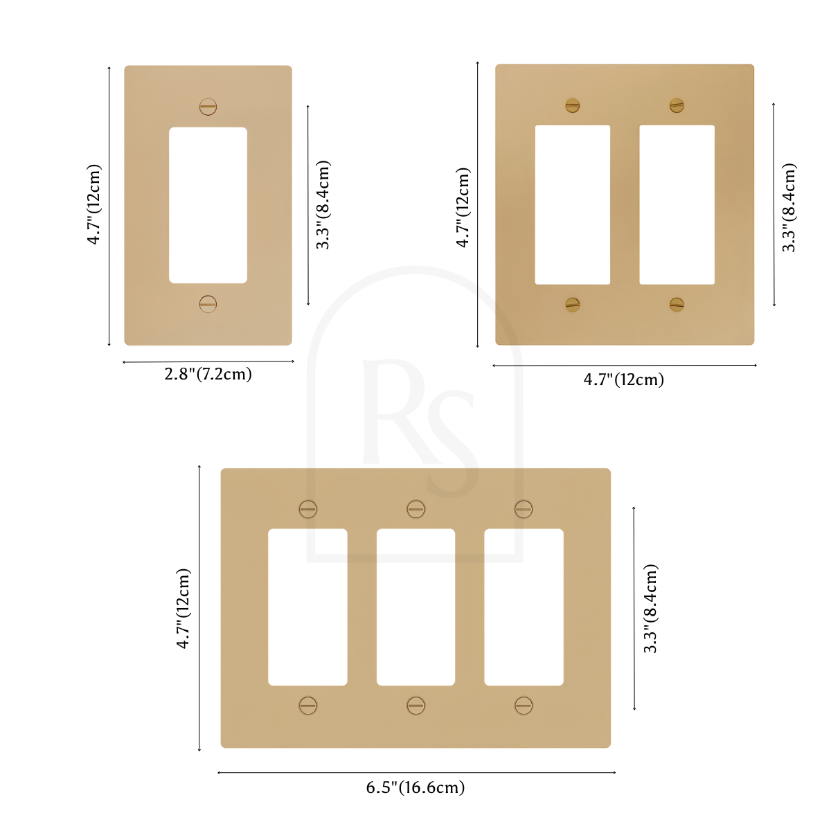 Custom Brass Light Switch (Build Your Own) line drawing 1