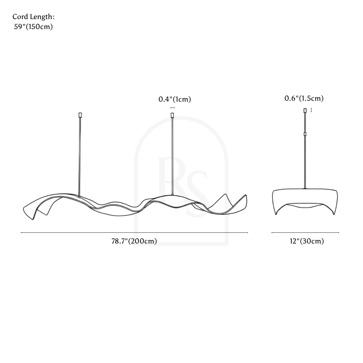 Marianne Chandelier line drawing 4
