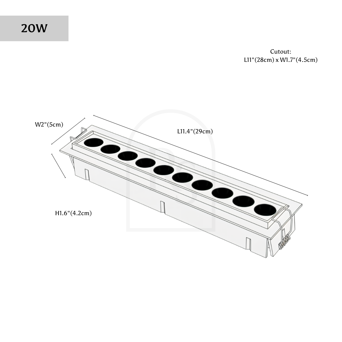 Morix Adjustable Downlight line drawing 2