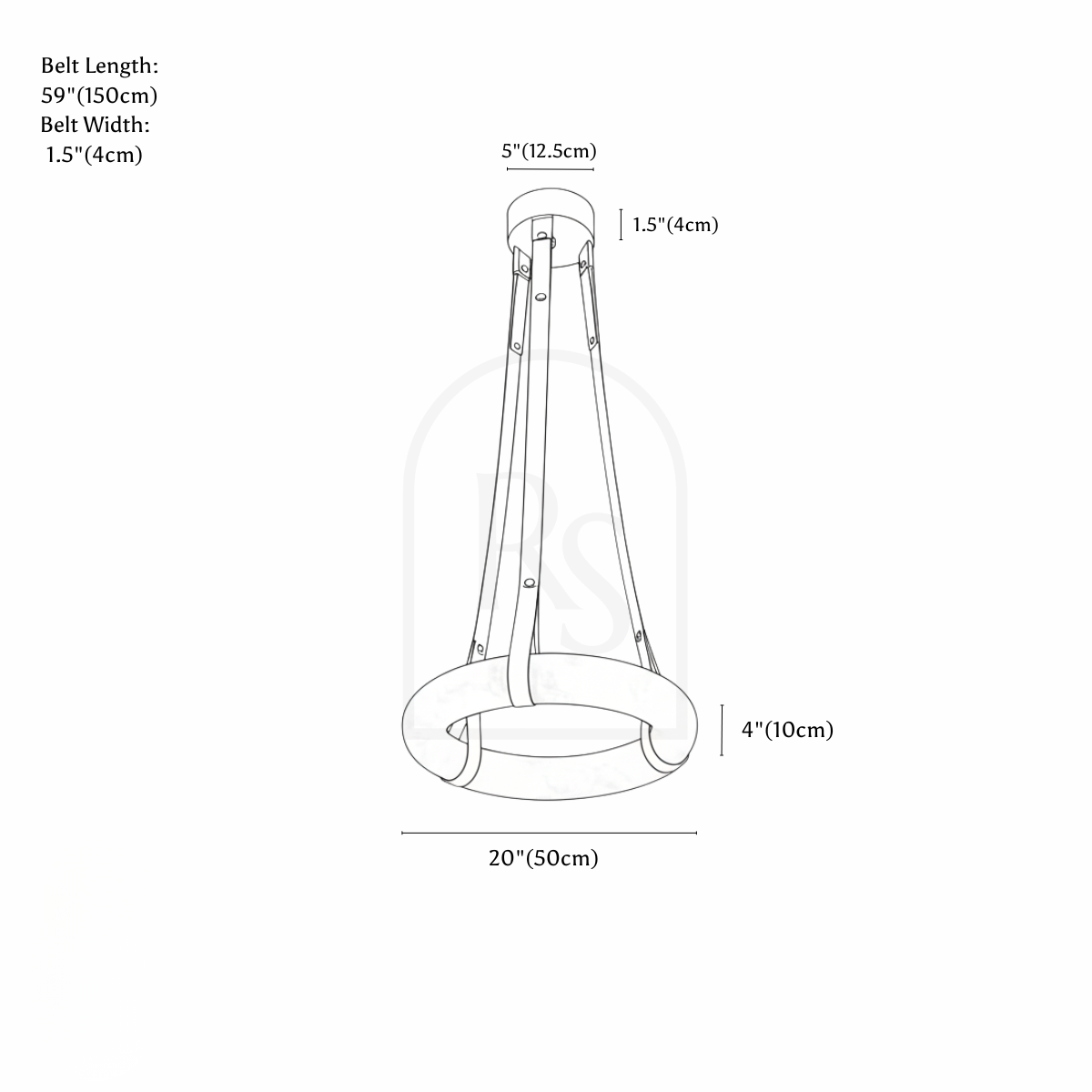 Aktis Alabaster Pendant Light line drawing 2