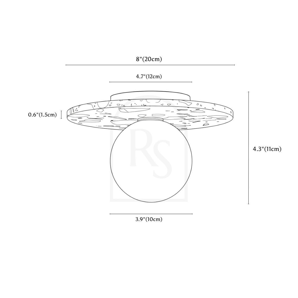 Ollo Ceiling Light line drawing 1