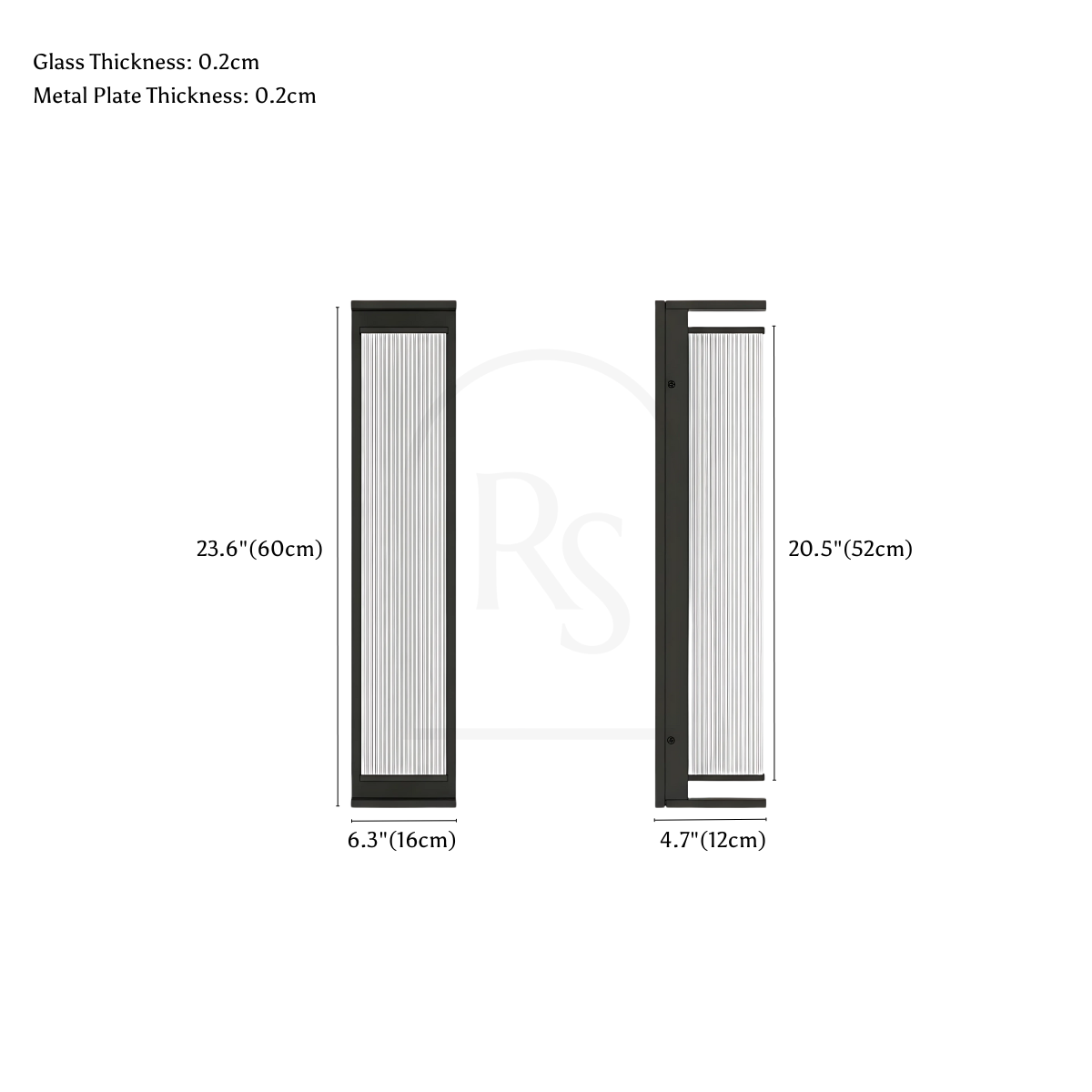 Baraq Outdoor Wall Lamp line drawing 1