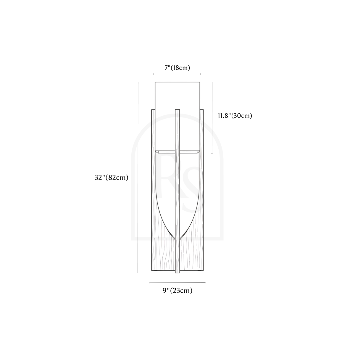 Zenic Floor Lamp line drawing 1