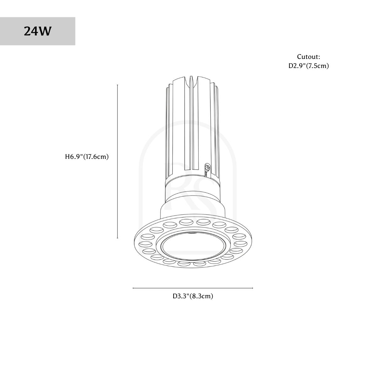 Noven Trimless Downlight line drawing 4