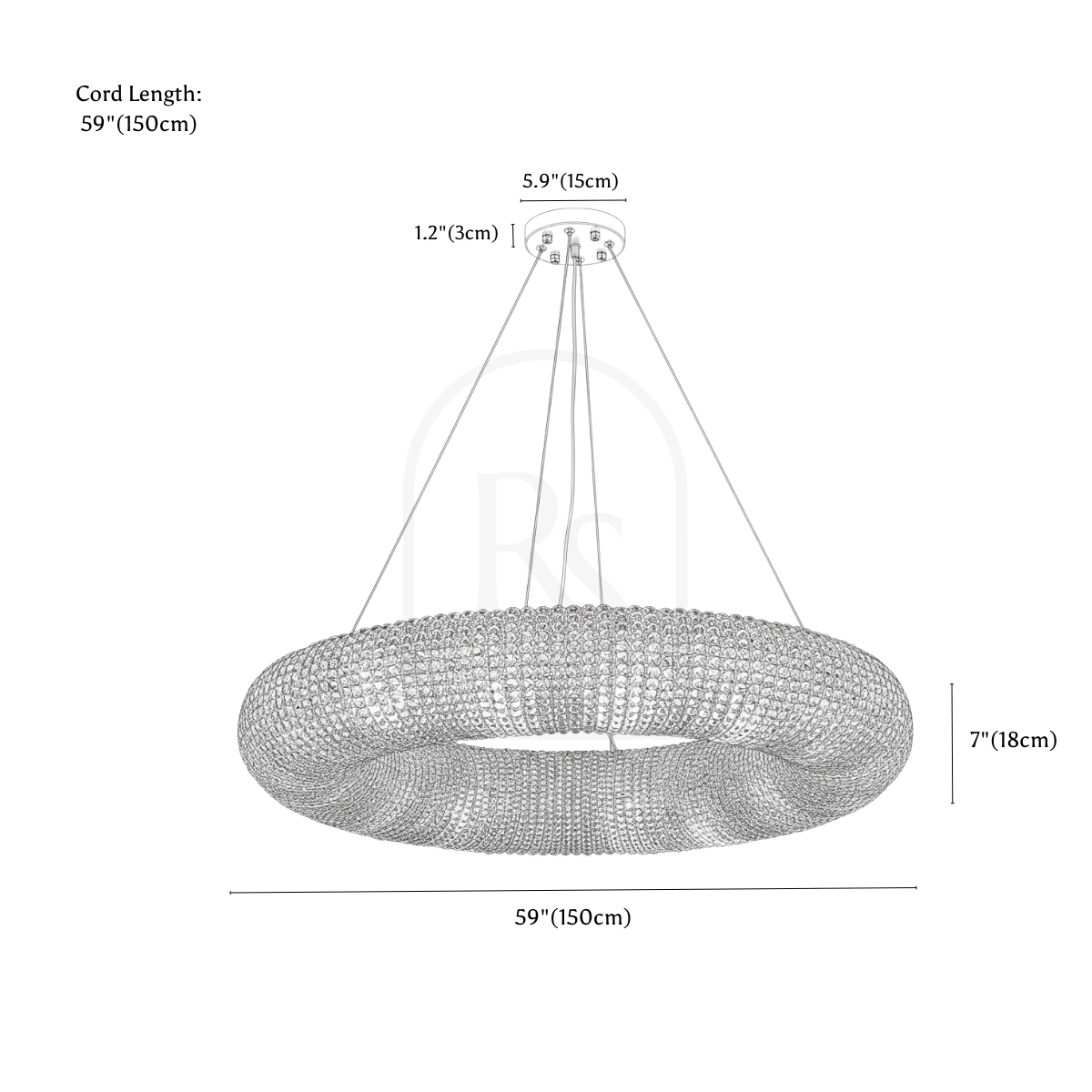 Baros Chandelier line drawing 3
