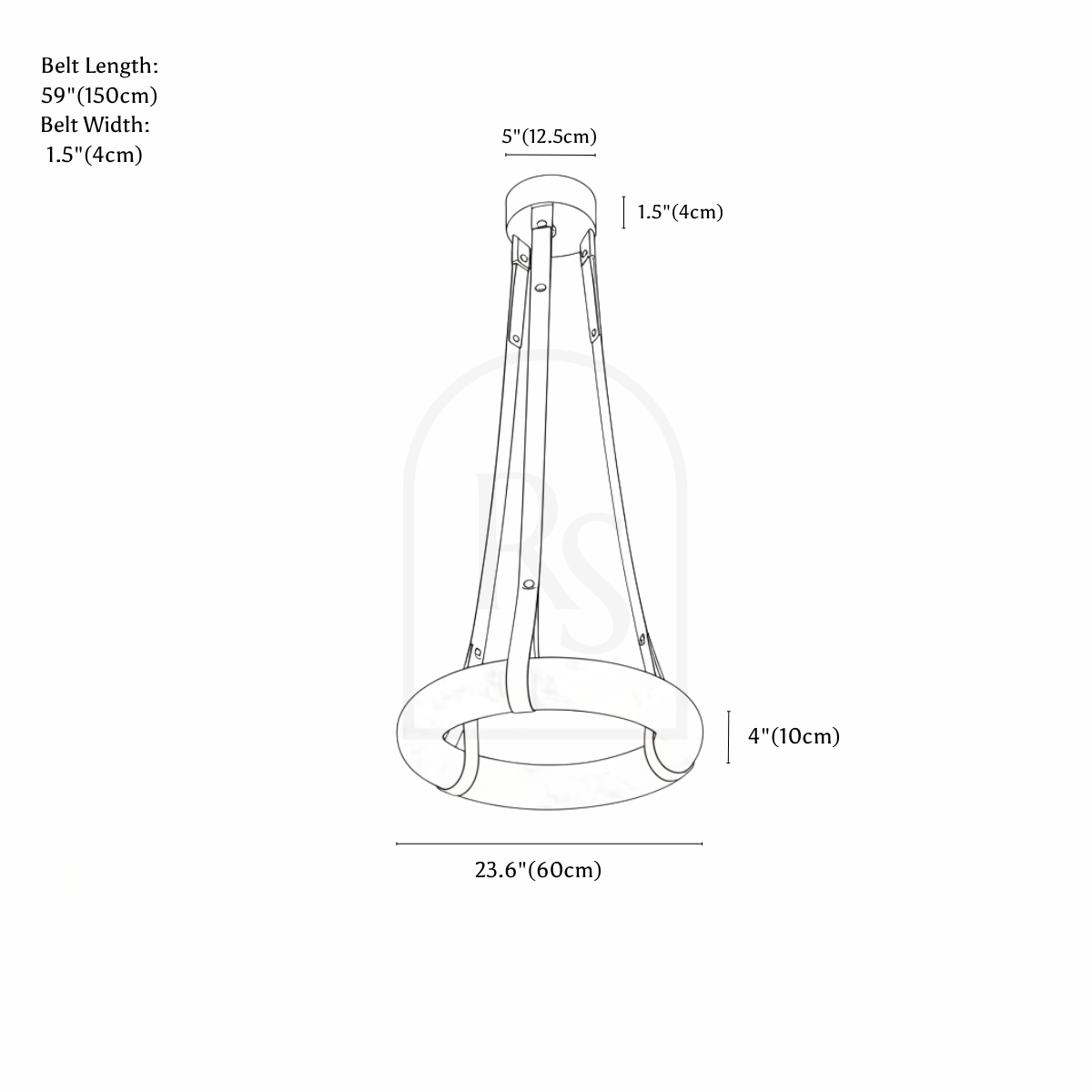 Aktis Alabaster Pendant Light line drawing 3