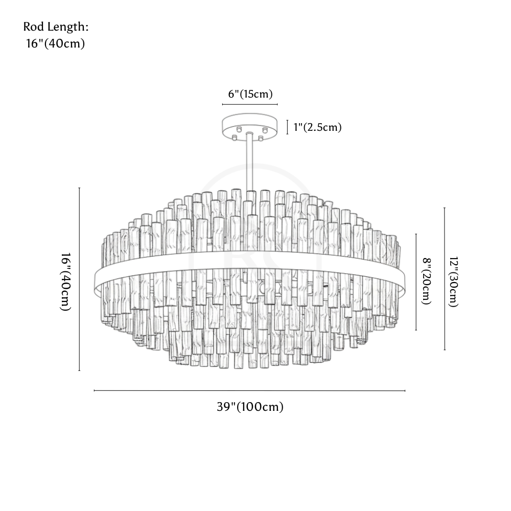 Fylux Chandelier line drawing 3