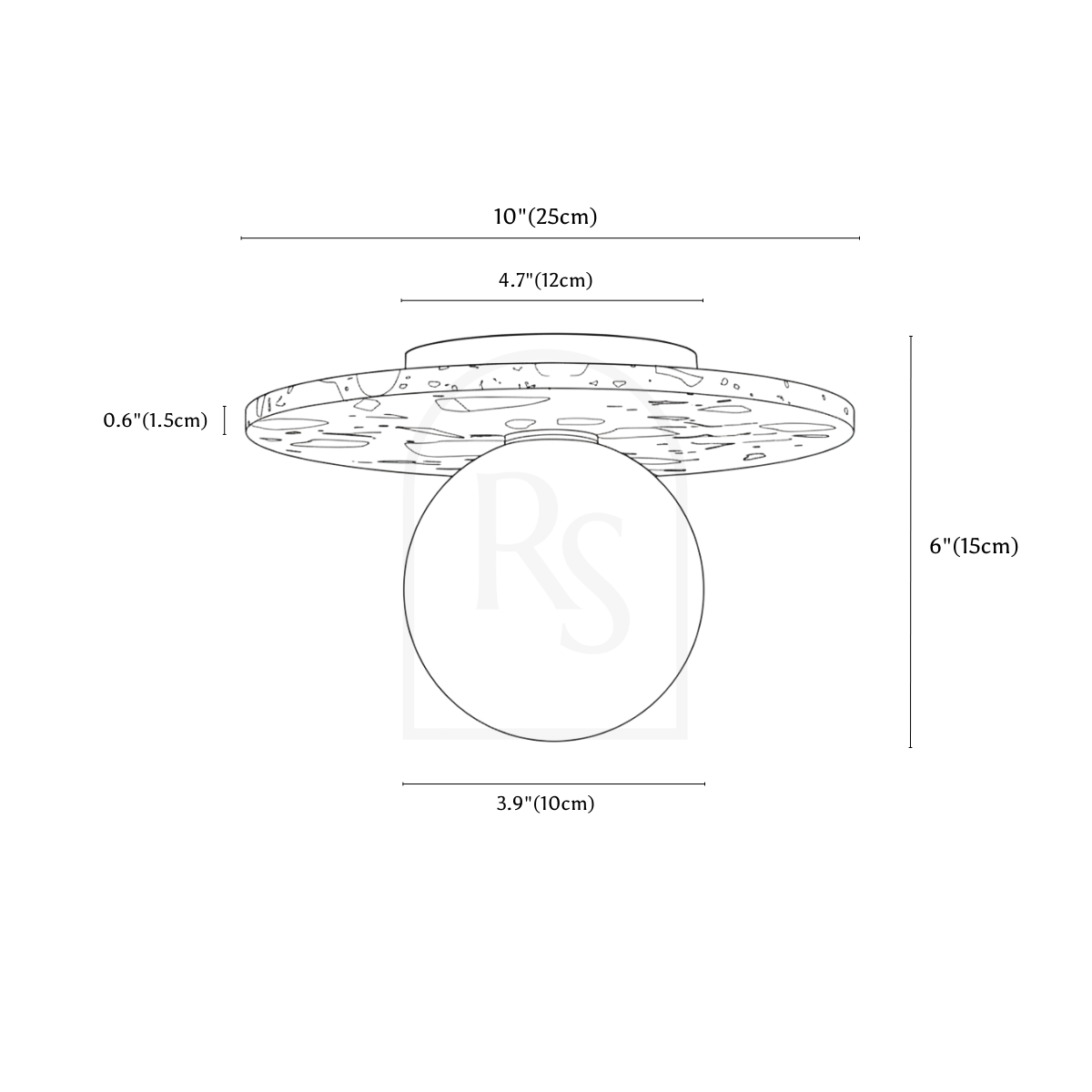 Ollo Ceiling Light line drawing 2
