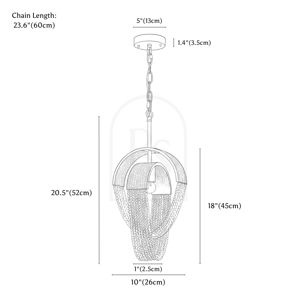 Ember Chandelier line drawing 1