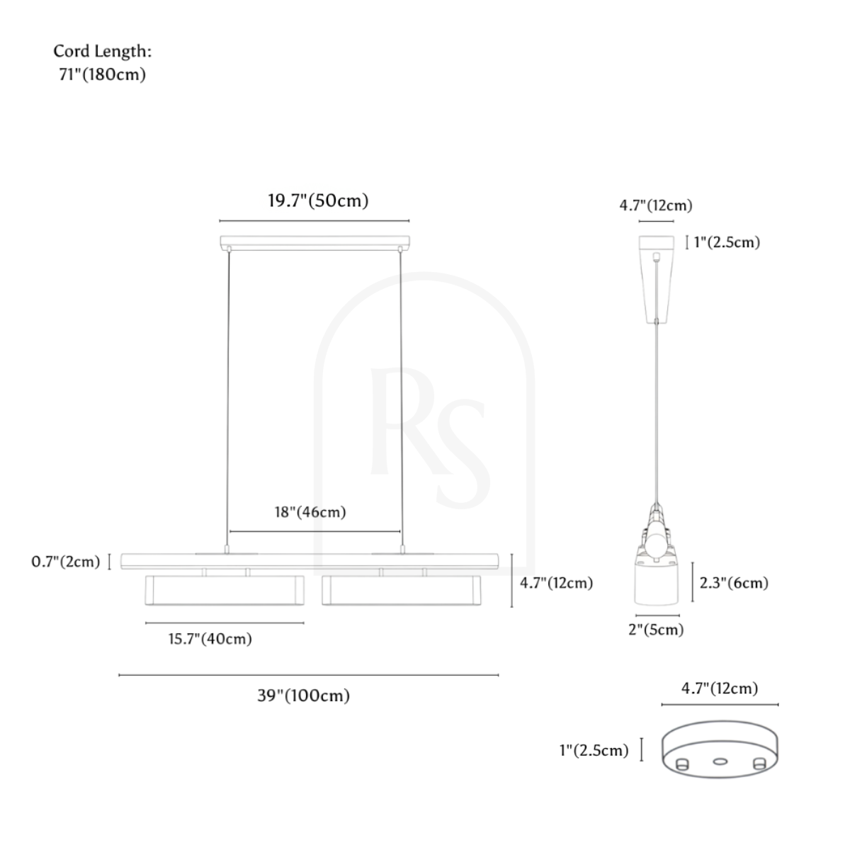 Munira Chandelier line drawing 1