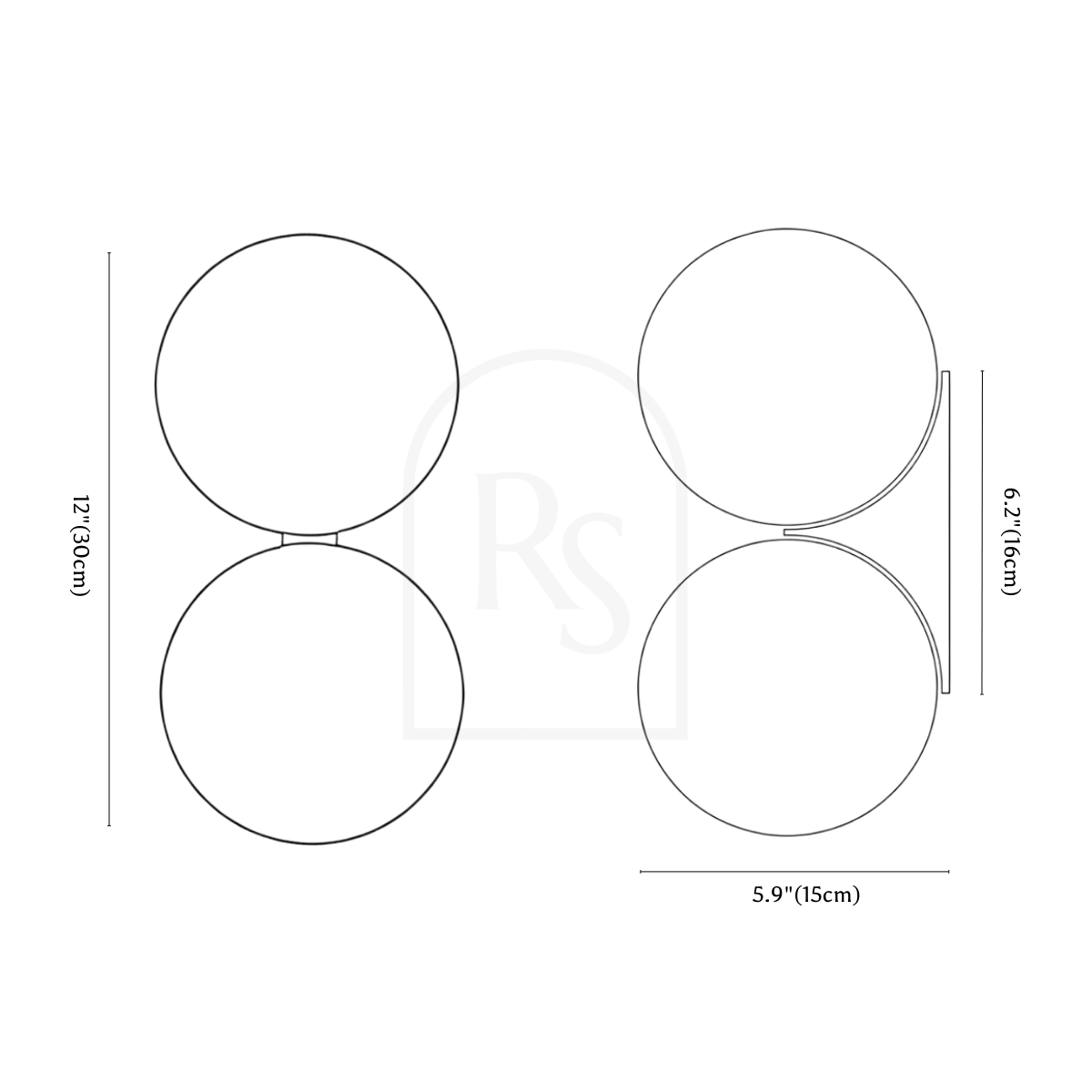 Paradisa Wall Lamp line drawing 2