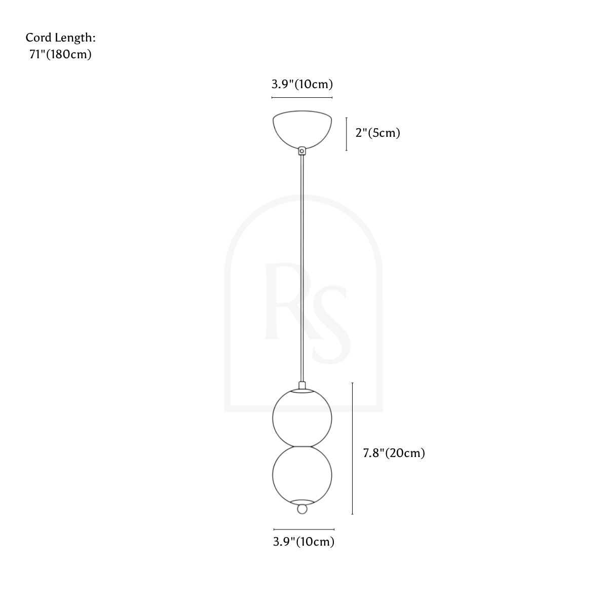 Sveig Pendant Light line drawing 1